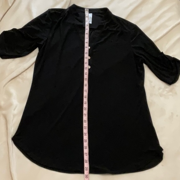 PerSeption Concept Black V-Neck Shirt with Gold Buttons, Large - Picture 8 of 8